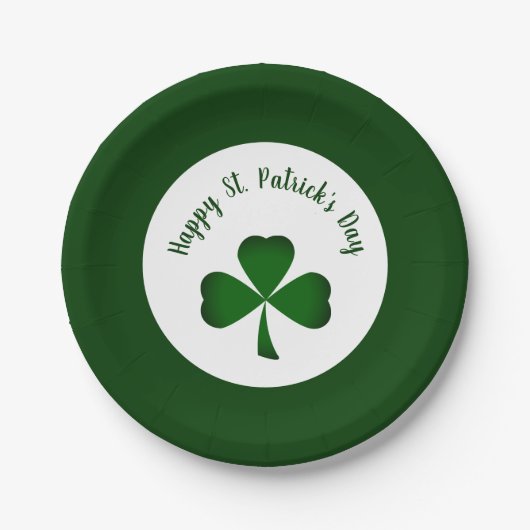 St. Patrick's Day Green Kleeblatt Pappteller (Vorderseite)