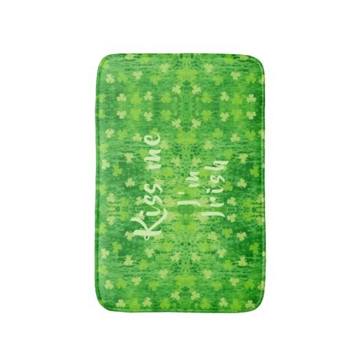 St Patrick's Day Green Kleeblatt Pattern Bath Mat Badematte (Vorderseite Vertikal)