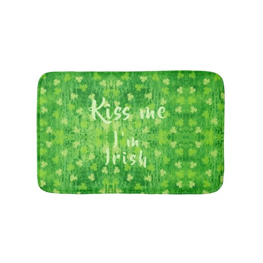 St Patrick's Day Green Kleeblatt Pattern Bath Mat Badematte (Vorderseite)