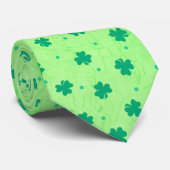 St. Patrick's Day Green Kleeblatt Pattern Irish Krawatte (Gerollt)