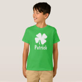St Patricks Day Green Kleeblatt Personalisierter N T-Shirt (Vorne ganz)