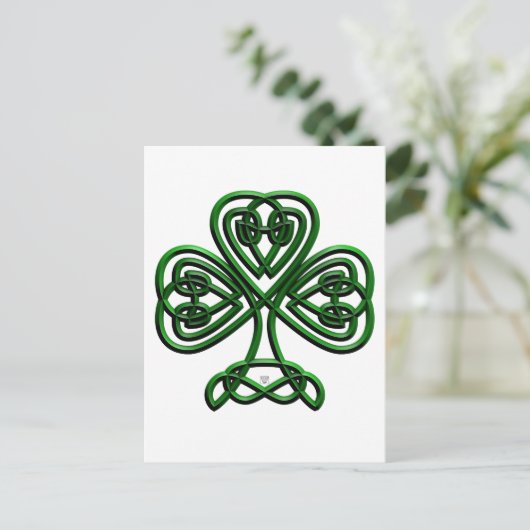 St Patricks Day Green Kleeblatt Postkarte (Stehend Vorderseite)