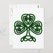 St Patricks Day Green Kleeblatt Postkarte (Vorne/Hinten)