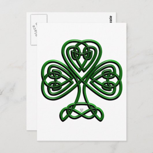 St Patricks Day Green Kleeblatt Postkarte (Vorne/Hinten)