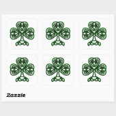 St Patricks Day Green Kleeblatt Quadratischer Aufkleber (Blatt)