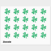 St. Patrick's Day Green Kleeblatt Runder Aufkleber (Blatt)