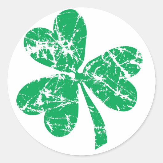 St. Patrick's Day Green Kleeblatt Runder Aufkleber (Vorderseite)