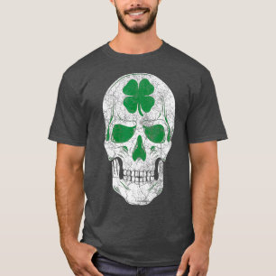 St Patricks Day Green Kleeblatt Skull Irish Gift T-Shirt