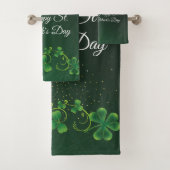 St. Patrick's Day Green Kleeblatt Vine Irish Party Badhandtuch Set (Insitu)