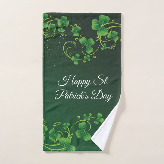 St. Patrick's Day Green Kleeblatt Vine Irish Party Badhandtuch Set (Handtuch)