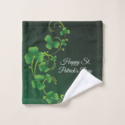 St. Patrick's Day Green Kleeblatt Vine Irish Party Badhandtuch Set (Waschlappen)