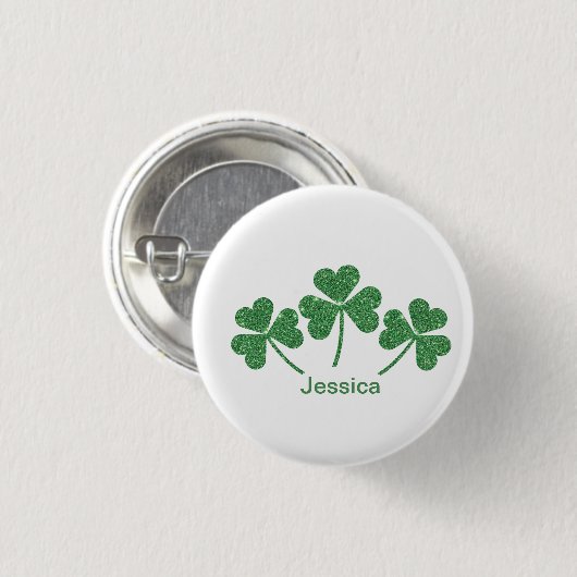 St. Patrick's Day Green Kleeblatt Vine Irish Party Button (Vorne & Hinten)
