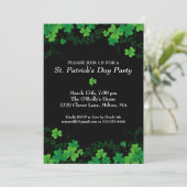 St. Patrick's Day Green Kleeblatt Vine Irish Party Einladung (Stehend Vorderseite)