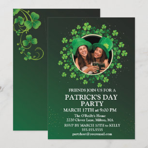St. Patrick's Day Green Kleeblatt Vine Irish Party Einladung