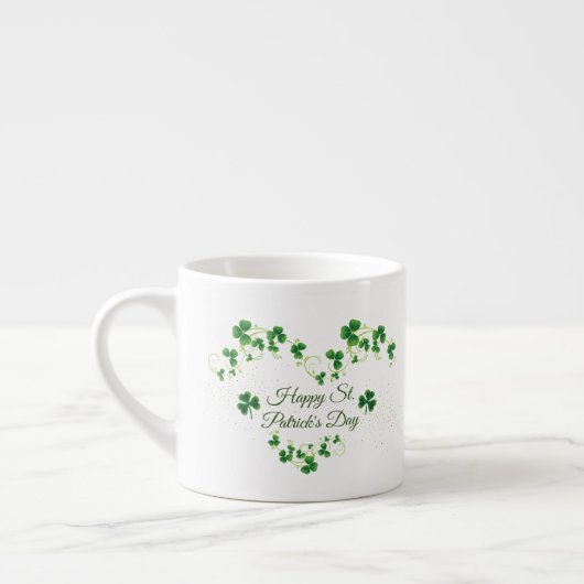 St. Patrick's Day Green Kleeblatt Vine Irish Party Espressotasse (Links)