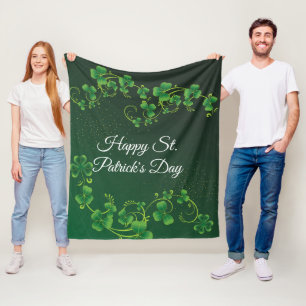 St. Patrick's Day Green Kleeblatt Vine Irish Party Fleecedecke