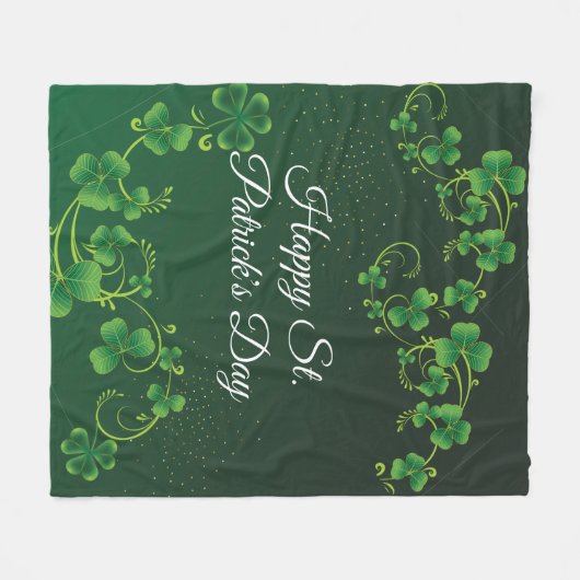 St. Patrick's Day Green Kleeblatt Vine Irish Party Fleecedecke (Vorderseite (Horizontal))