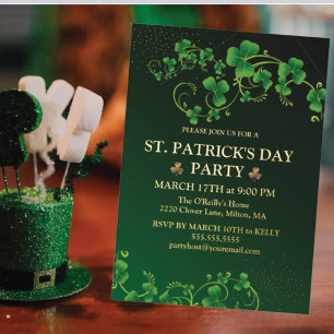 St. Patrick's Day Green Kleeblatt Vine Irish Party Folien Feiertagskarte