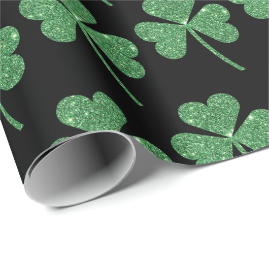 St. Patrick's Day Green Kleeblatt Vine Irish Party Geschenkpapier (Rolleneckpunkt)
