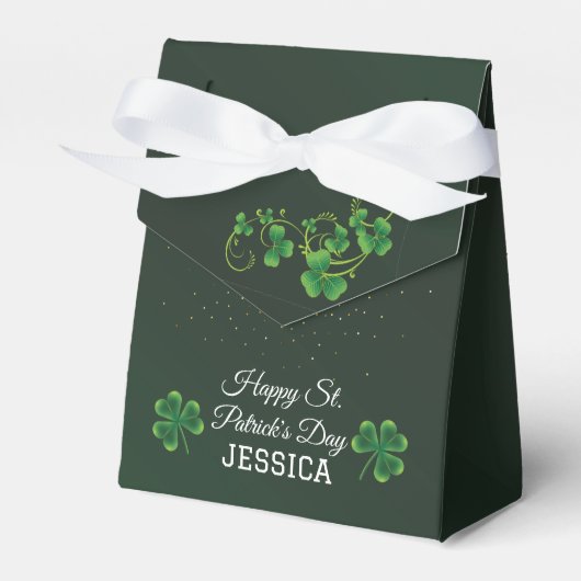 St. Patrick's Day Green Kleeblatt Vine Irish Party Geschenkschachtel (Vorderseite)