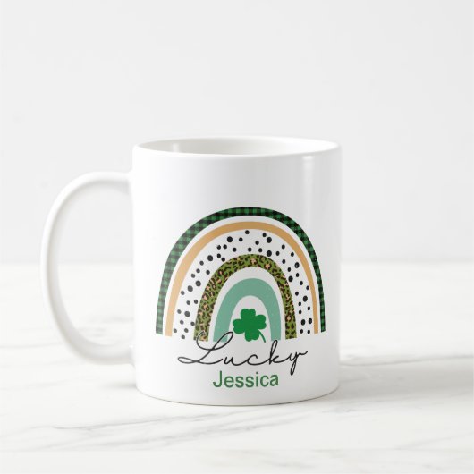 St. Patrick's Day Green Kleeblatt Vine Irish Party Kaffeetasse (Links)