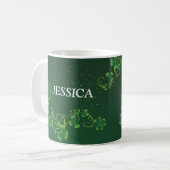 St. Patrick's Day Green Kleeblatt Vine Irish Party Kaffeetasse (Vorderseite Links)