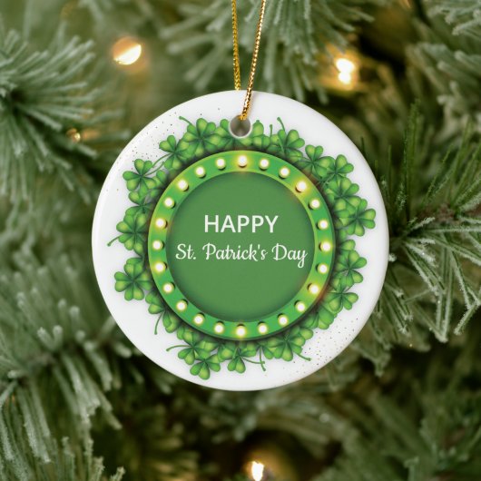 St. Patrick's Day Green Kleeblatt Vine Irish Party Keramik Ornament (Baum)