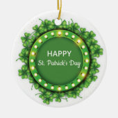 St. Patrick's Day Green Kleeblatt Vine Irish Party Keramik Ornament (Vorne)