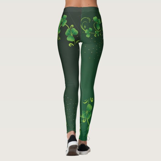 St. Patrick's Day Green Kleeblatt Vine Irish Party Leggings (Rückseite)