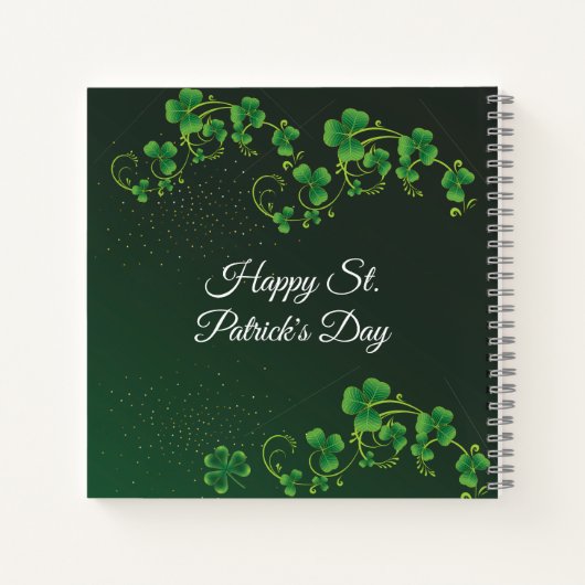 St. Patrick's Day Green Kleeblatt Vine Irish Party Notizblock (Rückseite)