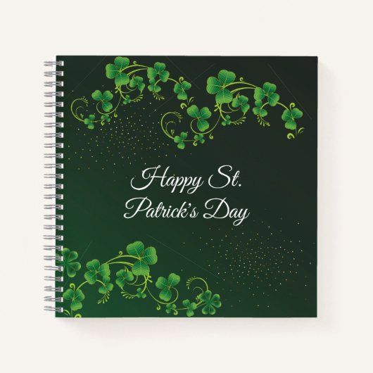 St. Patrick's Day Green Kleeblatt Vine Irish Party Notizblock (Vorderseite)