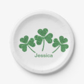 St. Patrick's Day Green Kleeblatt Vine Irish Party Pappteller (Vorderseite)