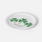 St. Patrick's Day Green Kleeblatt Vine Irish Party Pappteller (Schrägansicht)