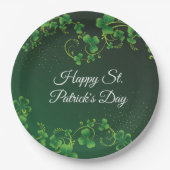 St. Patrick's Day Green Kleeblatt Vine Irish Party Pappteller (Vorderseite)