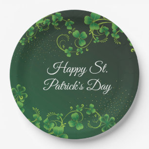 St. Patrick's Day Green Kleeblatt Vine Irish Party Pappteller