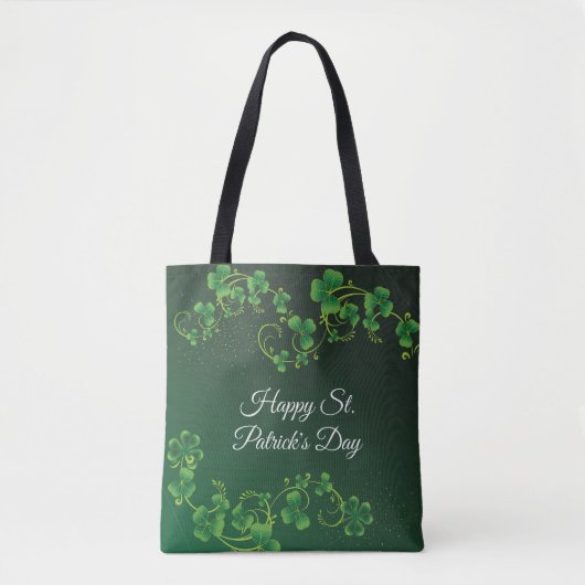 St. Patrick's Day Green Kleeblatt Vine Irish Party Tasche (Vorderseite)