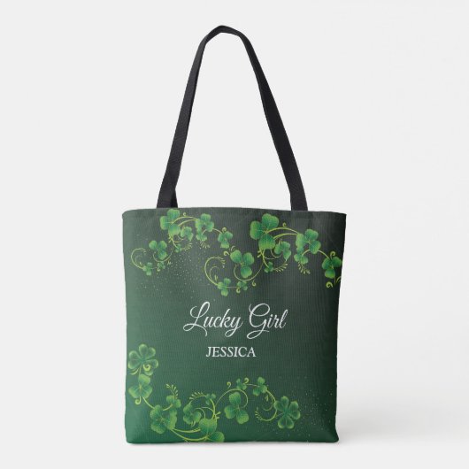 St. Patrick's Day Green Kleeblatt Vine Irish Party Tasche (Rückseite)