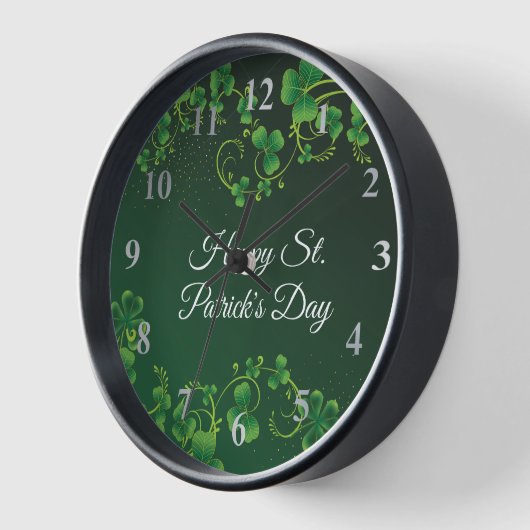 St. Patrick's Day Green Kleeblatt Vine Irish Party Uhr (Winkel)