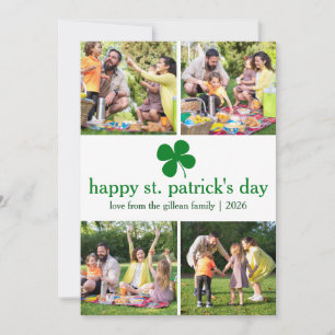 St. Patrick's Day Green Kleeblatts Foto Feiertagskarte