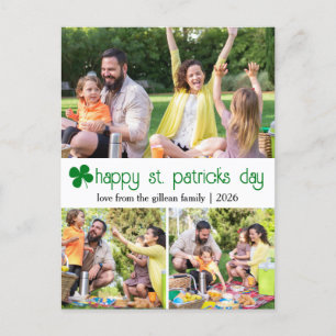 St. Patrick's Day Green Kleeblatts Foto Feiertagspostkarte