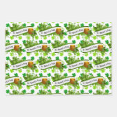 St. Patrick's Day Green Kleeblatts Leprechaun Spaß Geschenkpapier Set (Vorderseite)