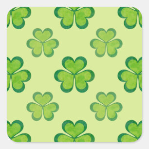 St. Patrick's Day Green Kleeblatts Lucky Clovers Quadratischer Aufkleber