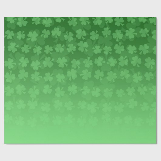 St. Patrick's Day Green Kleeblatts ombre pattern Geschenkpapier (Flach)