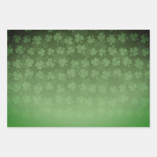 St. Patrick's Day Green Kleeblatts ombre pattern Geschenkpapier Set (Vorderseite 2)
