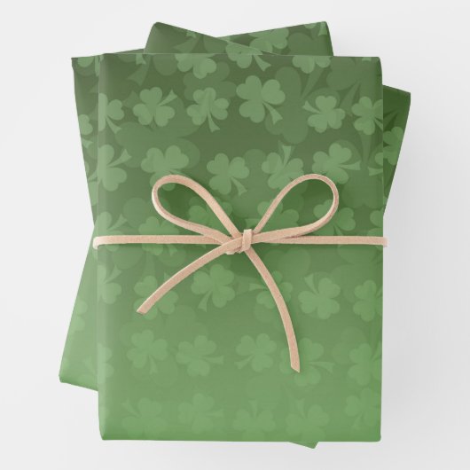St. Patrick's Day Green Kleeblatts ombre pattern Geschenkpapier Set (Beispiel)
