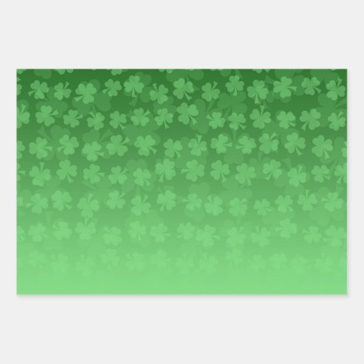 St. Patrick's Day Green Kleeblatts ombre pattern Geschenkpapier Set (Vorderseite 2)