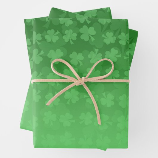 St. Patrick's Day Green Kleeblatts ombre pattern Geschenkpapier Set (Beispiel)