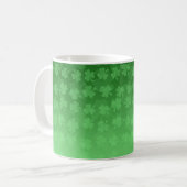St. Patrick's Day Green Kleeblatts ombre pattern Kaffeetasse (Vorderseite Links)