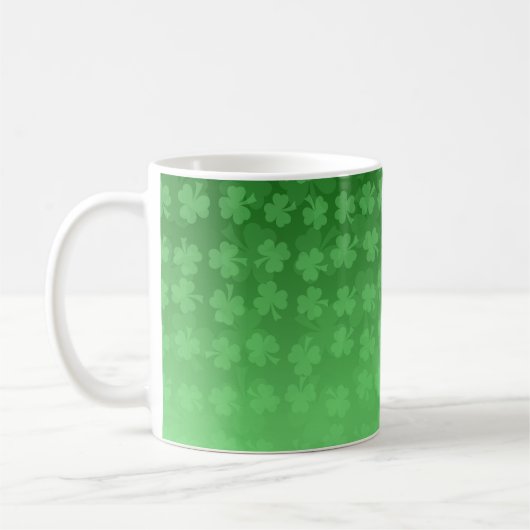 St. Patrick's Day Green Kleeblatts ombre pattern Kaffeetasse (Links)