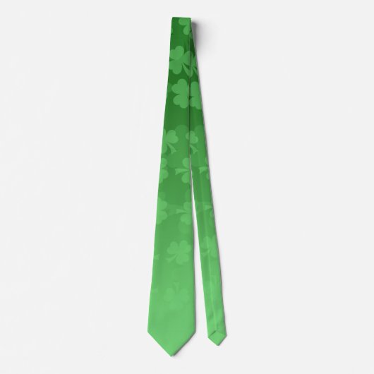 St. Patrick's Day Green Kleeblatts ombre pattern Krawatte (Vorderseite)